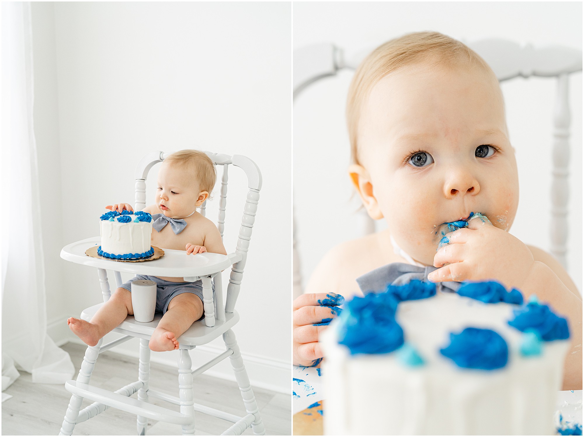 Marietta GA photography of a first birthday cake smash.