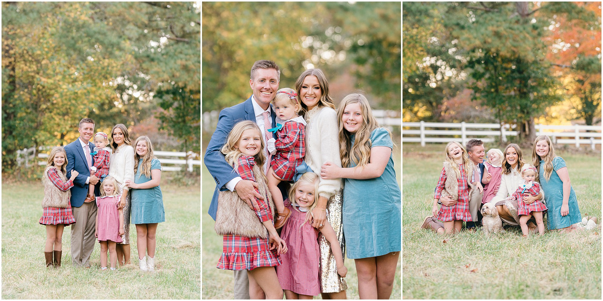 Fall family portraits in a field by Marietta GA photographer.