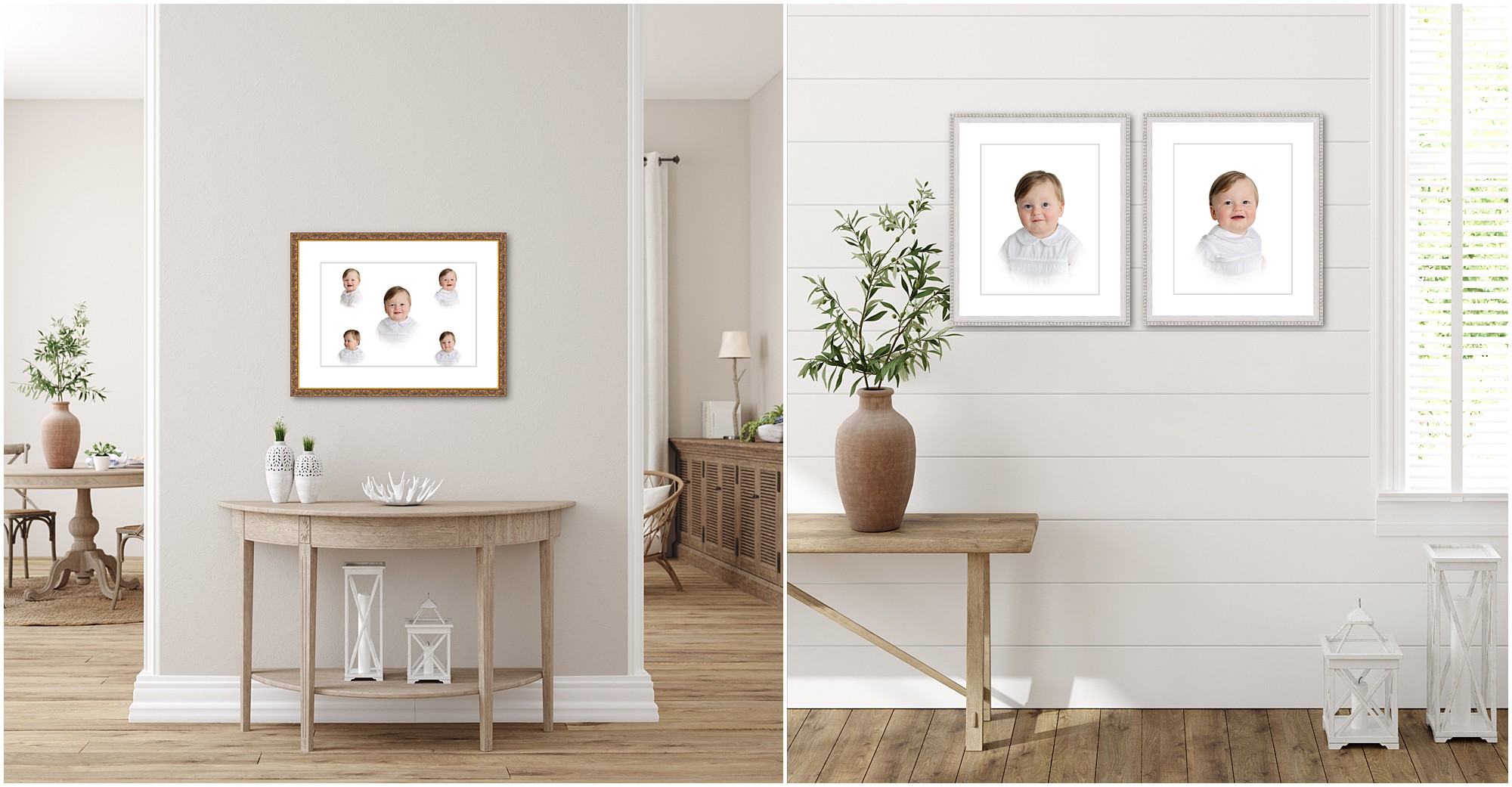 Framing mockups for heirloom portraits.