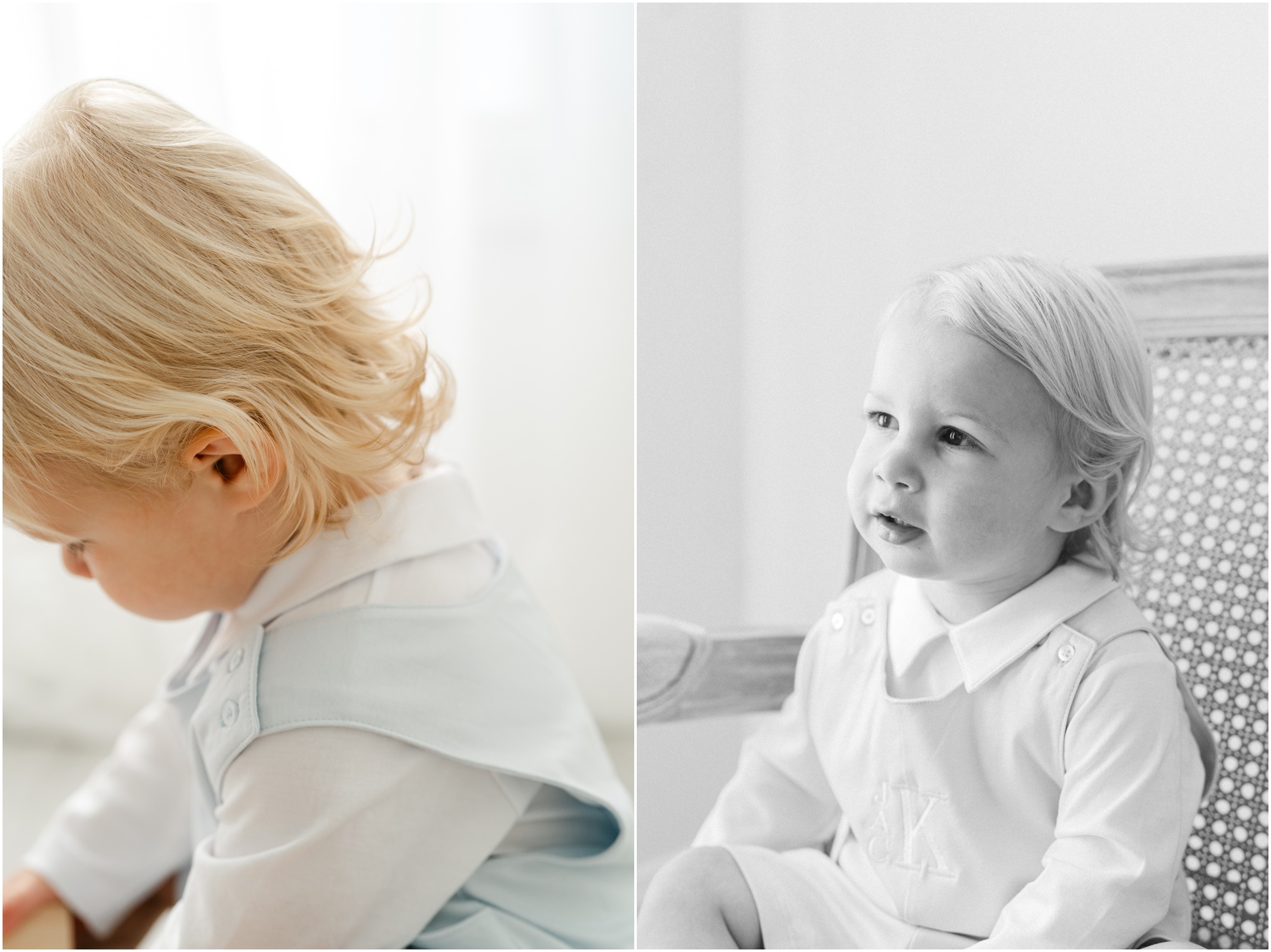 Close up portraits of a toddler boy by Atlanta milestone photographer Lindsey Powell.